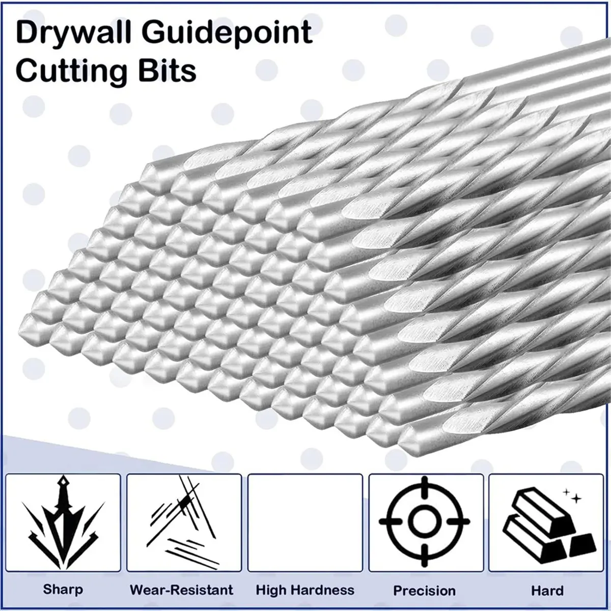 ABZT 50Pcs Drywall Bit Drywall Guide Point Cutting Bits Diameter ,1/8 Inch Drill Bits,Drywall Tools view 4