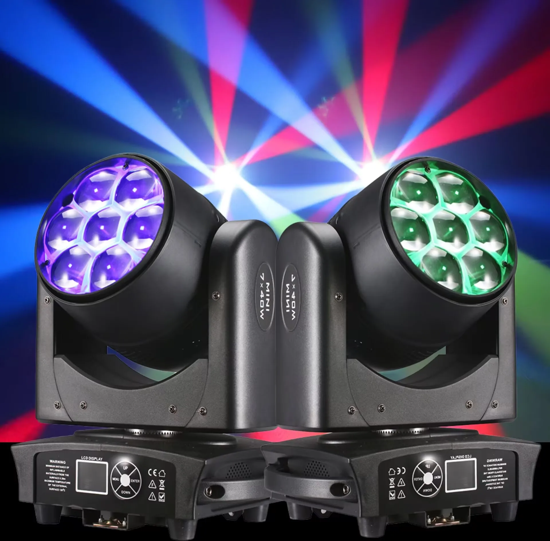 

Светодиодный прожектор 7x40W 4-в-1 RGBW Bee Eye с функциями Beam + Wash + Zoom, мобильный, DMX, для ночных клубов, дискотек, вечеринок, баров, сценического освещения
