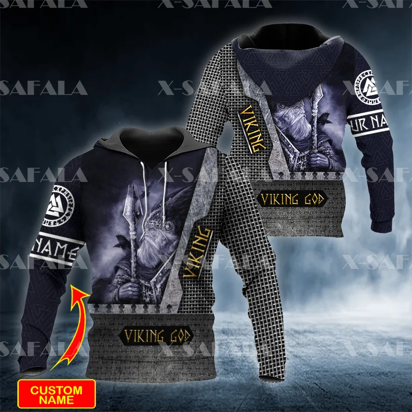 Odin The Allfather King Viking 3D Print Hoodies Man  Women Harajuku Pullover Sweatshirt  Casual Tracksuit Unisex Zipper Jacket