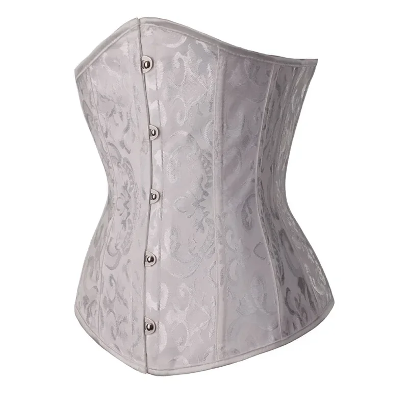 Корсет под грудью, бюстье, сексуальный корсет на талии, топ, женский винтажный готический костюм больших размеров в викторианском стиле, черный, белый цвет