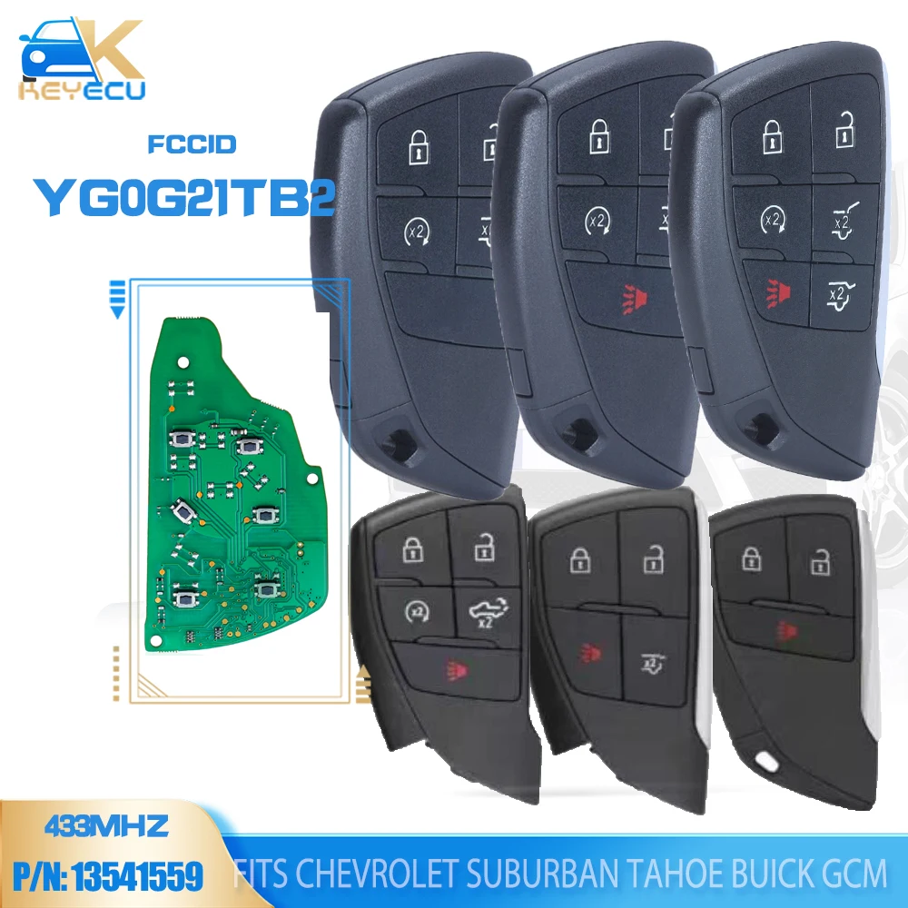 

KEYECU YG0G21TB2 Smart Remote Key 433MHz Fob for GMC Yukon XL Denali for Chevrolet Suburban Tahoe Silverado for Buick Envision