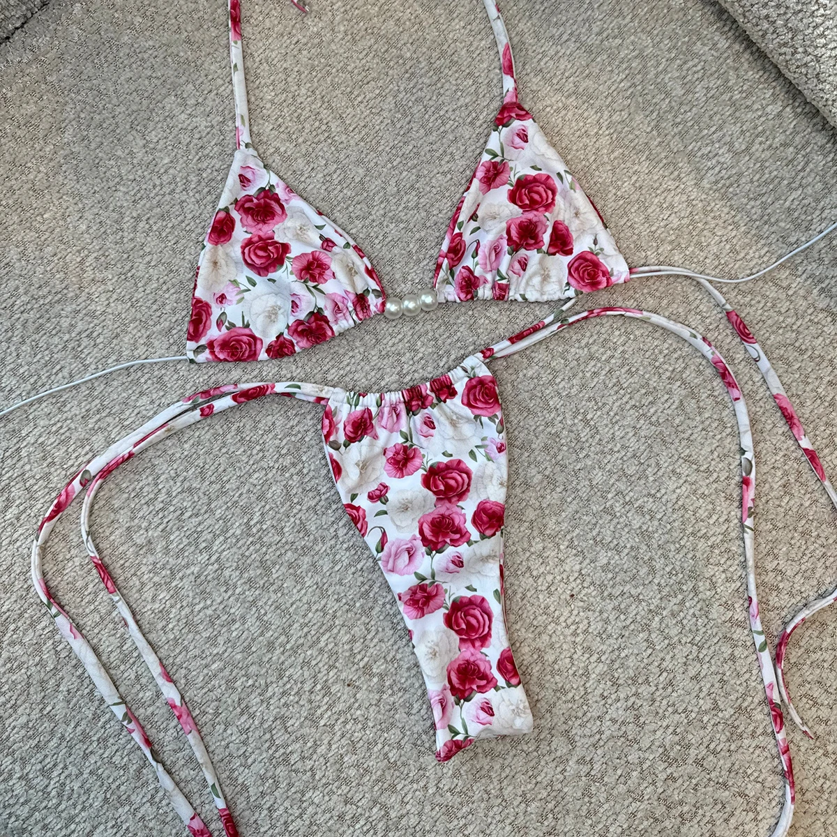 مايكرو البيكينيات 2025 مثير النساء ملابس السباحة الإناث الأزهار مجموعة البكيني Biquini ثوب السباحة البرازيلي لباس سباحة بحر #4