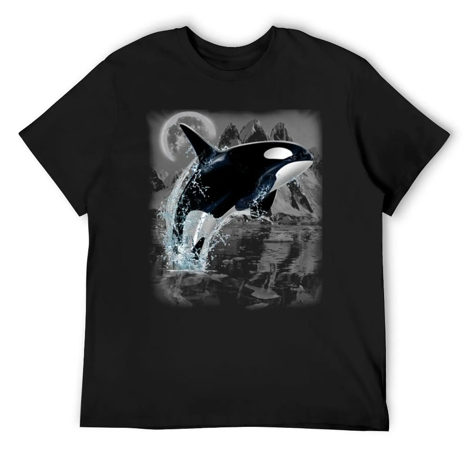 

Orca Whale Dancing in Moonlight T-Shirt animal prinfor boys heavyweights slim fit t shirts for men