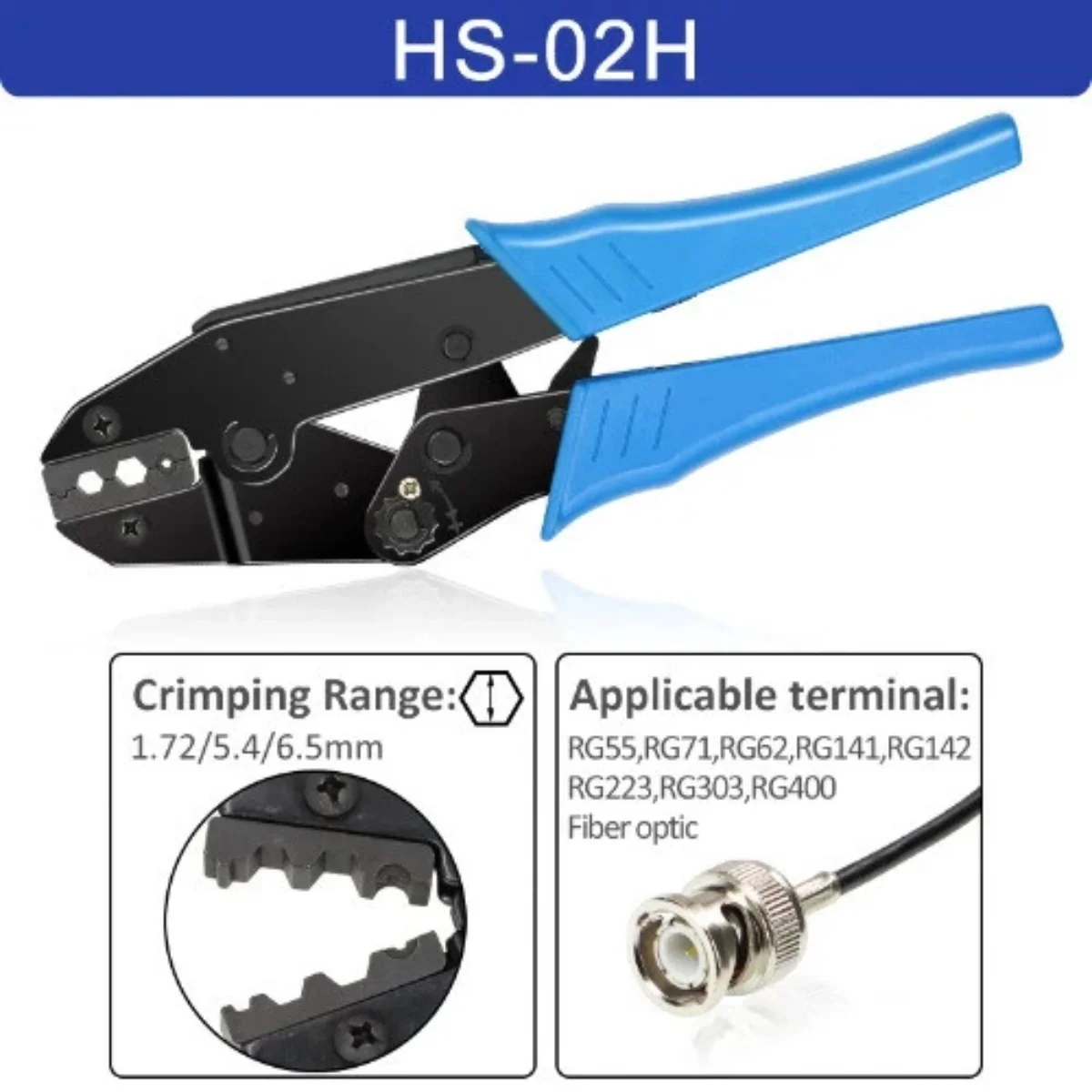 1 Buah Tang Crimping Kabel Koaksial HS-02H Alat Pengupas Pemotong Crimper
