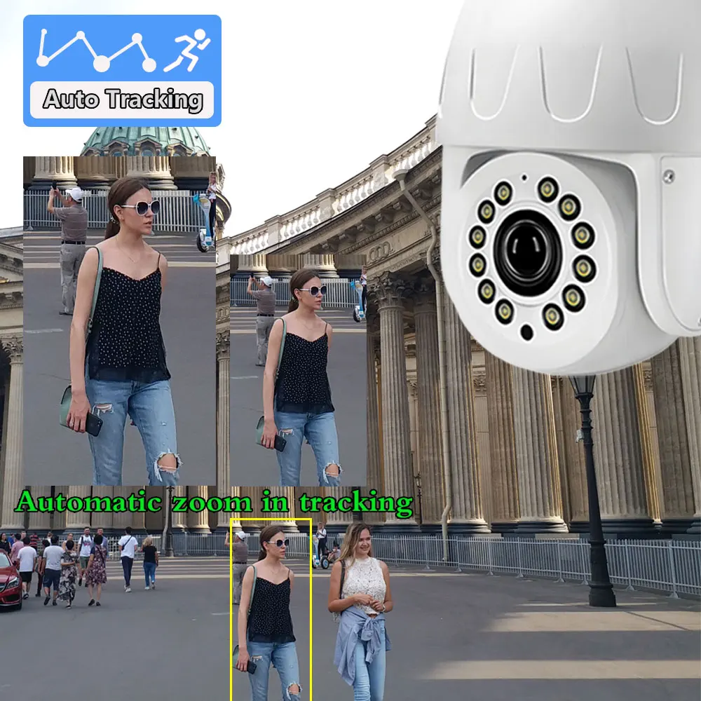 3G 4G SIM Surveillance IP Camera 5MP Wireless Security Wifi PTZ Dome 20X Zoom CCTV POE Two Way Audio Human Tracking IR/Color LED