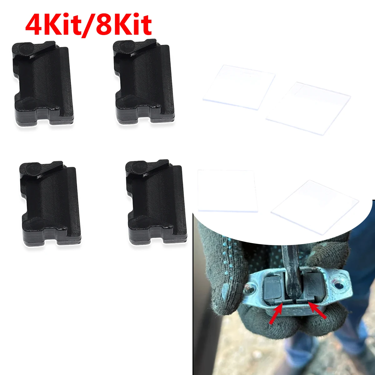 

4Kit For Scion xA xB xD Toyota VEROSSA URBAN CRUISER New Door Check Strap Limiter Repair Kit Stopper Damping Spring Clips Black