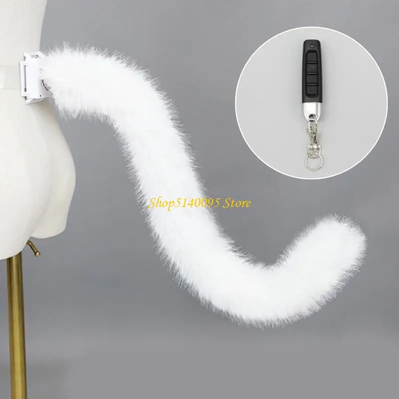 DXAE Cats Tail Wagging Tail Plush Tail Remote Control Animal Tail Anime Cosplay Accessories for Halloween Party