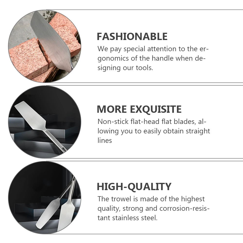 

Stainless Steel Brick Durable Gauging Trowel Non-Stick Construction Spatula For Cement Plaster Mortar Putty Cutter
