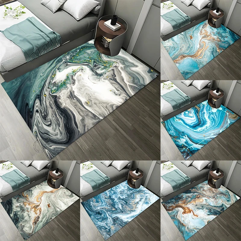 

Ковер с мраморным узором, коврик для ванной комнаты, противоскользящий ковер для гостиной, входная дверь, кухня, спальня, прикроватный напольный коврик, украшение дома