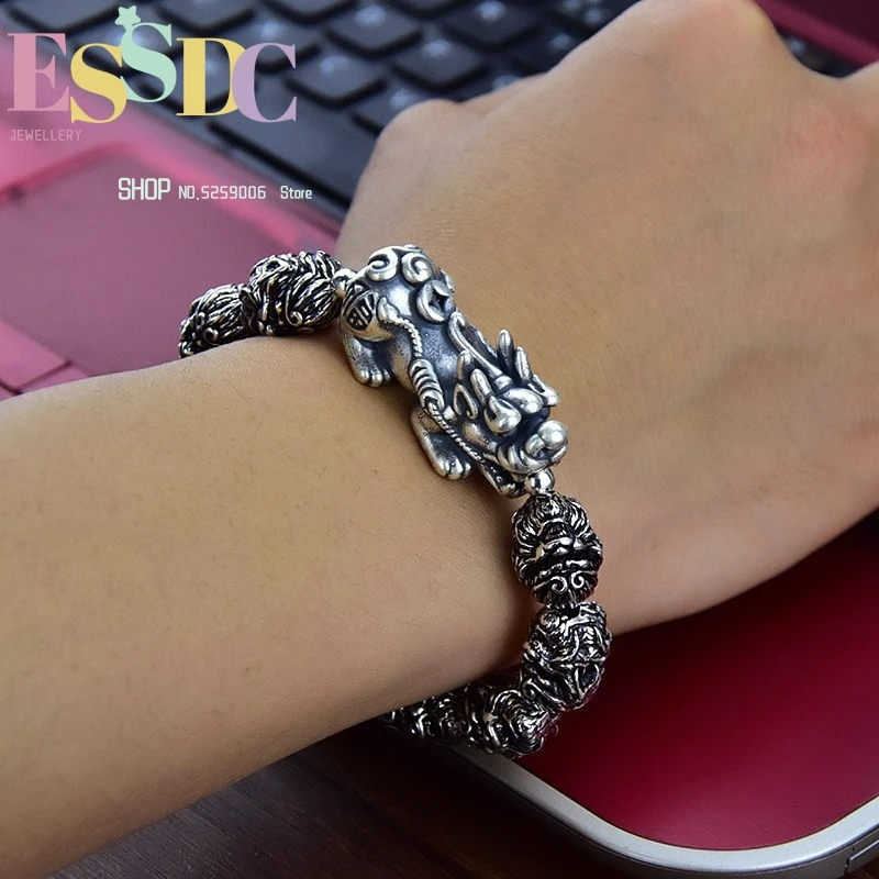 Wholesale Monkey King Pixiu   Head Thai Silver  Men and Women Retro Sanskrit Transit Bracelet