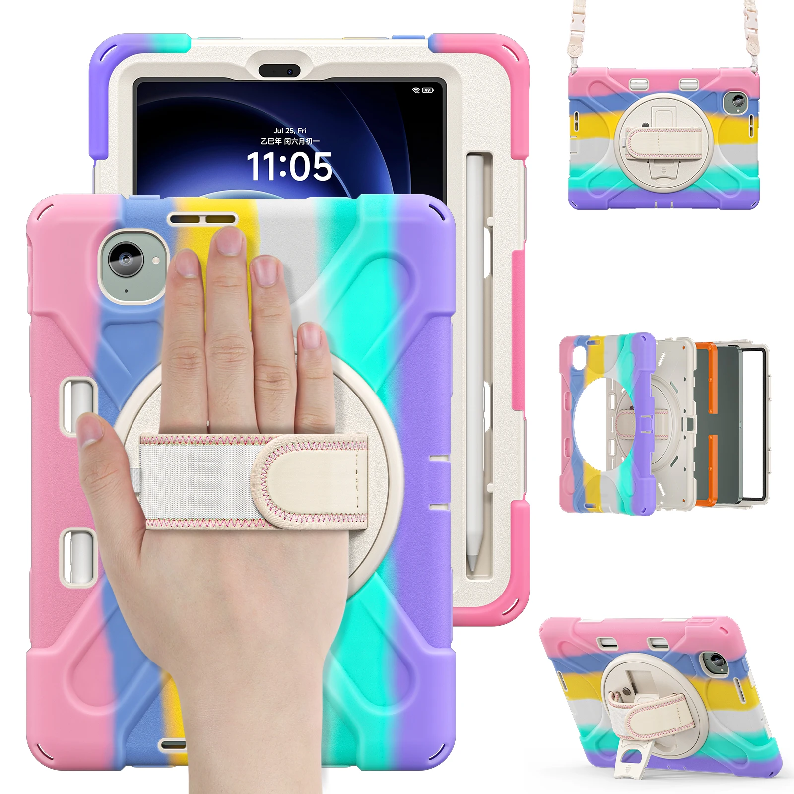 

Armor Case for Xiaomi Redmi K Pad 8.8 Inch 2025 Kids Hand Shoulder Strap Hybrid Cover for Redmi Red Mi K Pad 8.8" Tablet