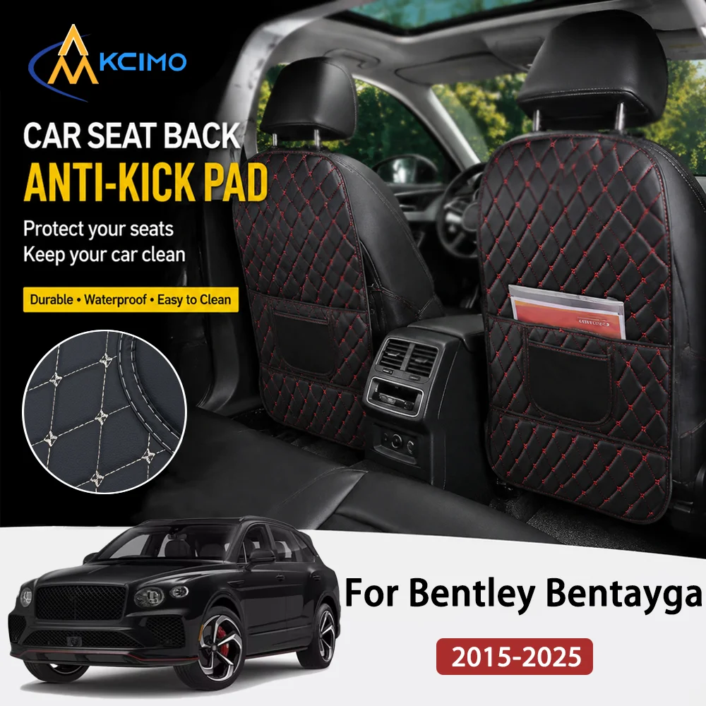 Superior Seat Anti Kick Pad for Bentley Bentayga 2015-2025 PU Leather Car Anti-Kick Mats Auto Seat Back Protector Cover Pads