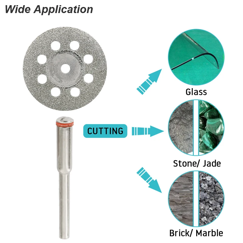 Diamond Cutting Disc Wheels Circular Saw Blade CutOff Rotary Tool Disk Mini Drill Mandrel Wood Stone Plastic Glass Sharp Cutter