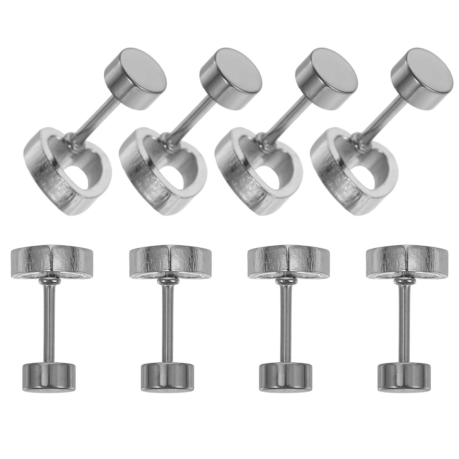 

8 Pcs Stainless Steel Geometric Earrings Jewelry for Women 304 Shaped Girls