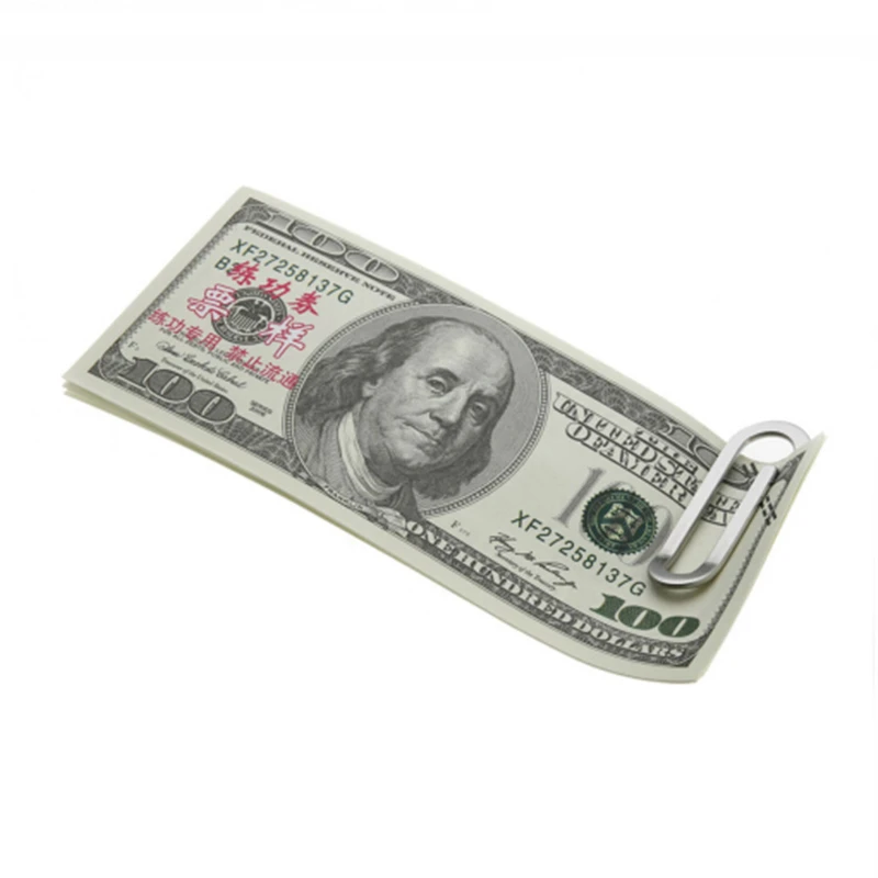 Stainless Steel Silver Slim Pocket Money Clip Wallet Cash ID Credit Card Money Holder Metal Steel Bill Clip Clamp