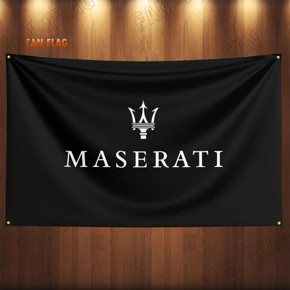 90x150CM M-maseratis Car Flag Banner For Car Racing Decoration Poster Tapestry Polyester Outdoor Home