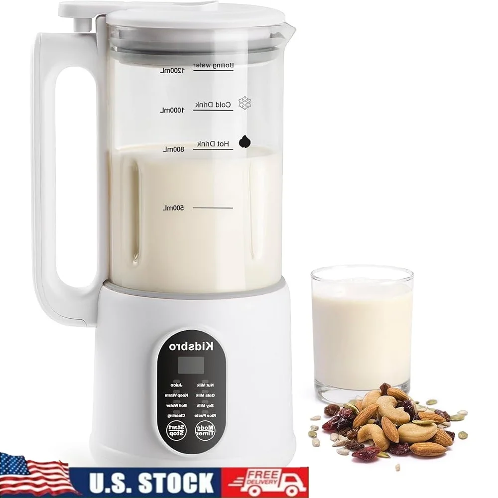 

Automatic Milk Maker 8 in 1 Almond Soy Oat Coconut Nut Juice 1200ML Self Cleaning Boil Water Home Use
