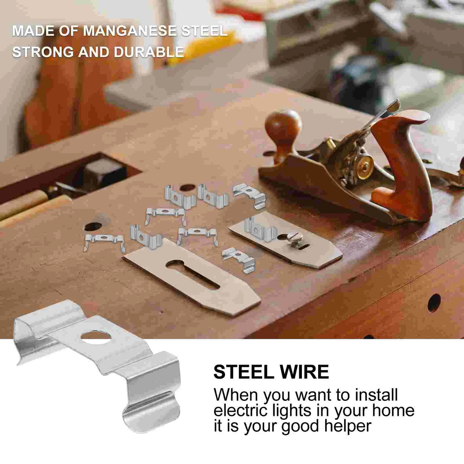 100 Pcs Manganese Steel Lamp Brackets Led Tube Holders Light Bar Shell Mounting Clips U Shape Fixtures Parts Accessories Car