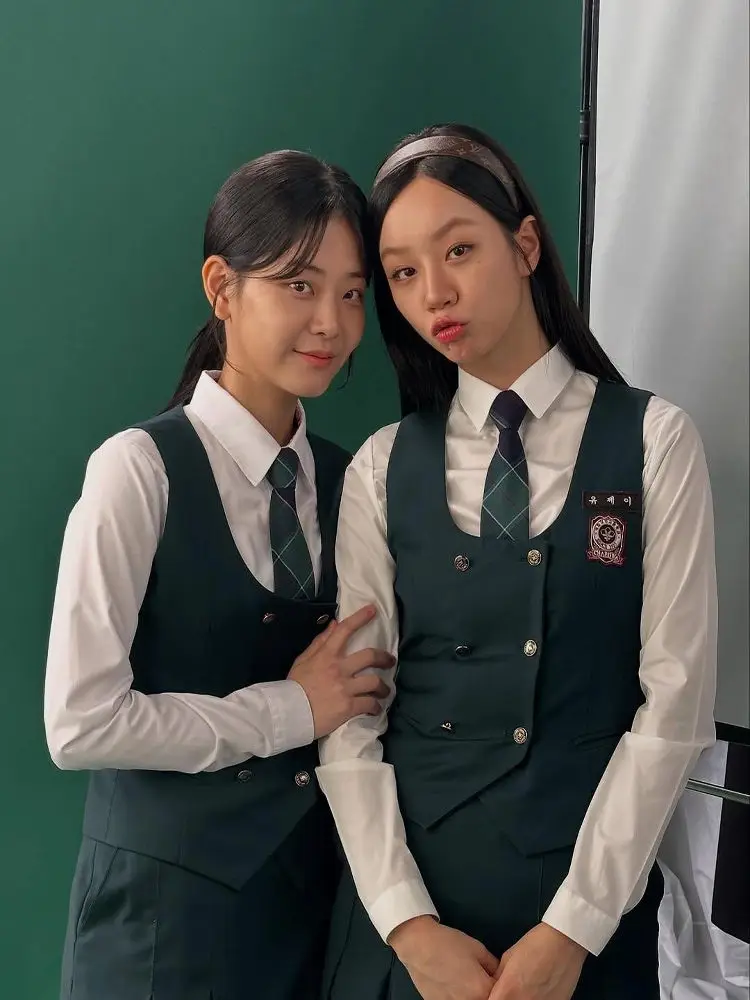 

Academic Sle Women's Tee-Piece Set School orm Vest irt And Skirt ort Sve Korean Version Four Seasons Universal