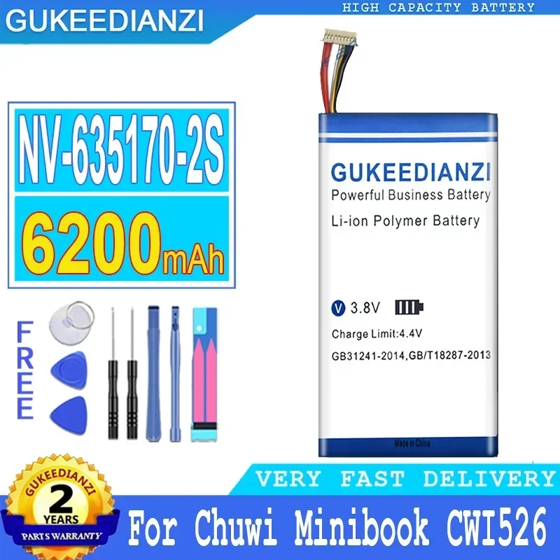 

Аккумулятор высокой емкости, перезаряжаемые батареи 6200 мАч для планшета Chuwi Minibook CWI526, портативная батарея