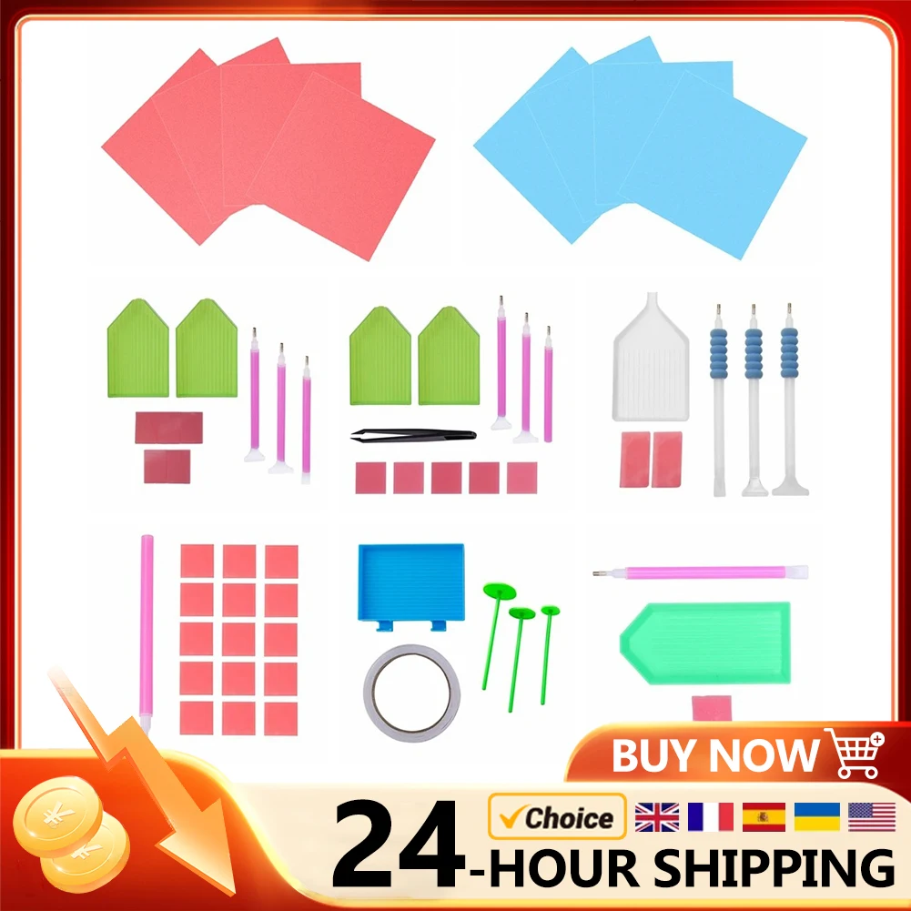 5D Cross Stitch Embroidery Pen Diamond Painting Tools Set DIY Diamond Painting Accessories Mosaic Glue Pen Kit Tweezers Tool