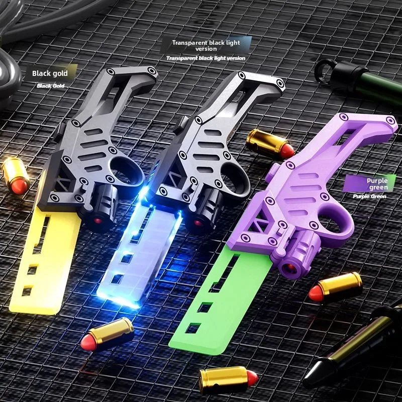 Cool Lights Catapult Knife Soft Bullet Gun One Click Shell Throwing Creative Decompression Children's Toys Boy Trendy Toys Gift