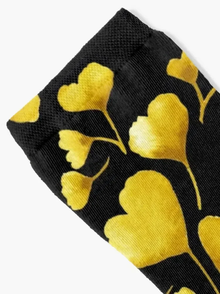 Abstract ginkgo leaves patter Socks designer retro crazy Male Socks Women's