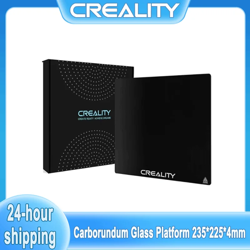 CREALITY Placa de Vidrio de Carborundo para Impresora 3D Ender 3, Ender-5 Pro/Ender 3V2, Plataforma de Vidrio para Superficie de Impresión de 235*235*4mm