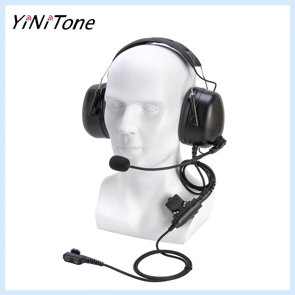 

U94 PTT Adapter with Universal Aviation Pilot Headphone Ham Radio Earpiece Mic for Hytera PD780 PT580H PD780G PD782 PD782G PD785