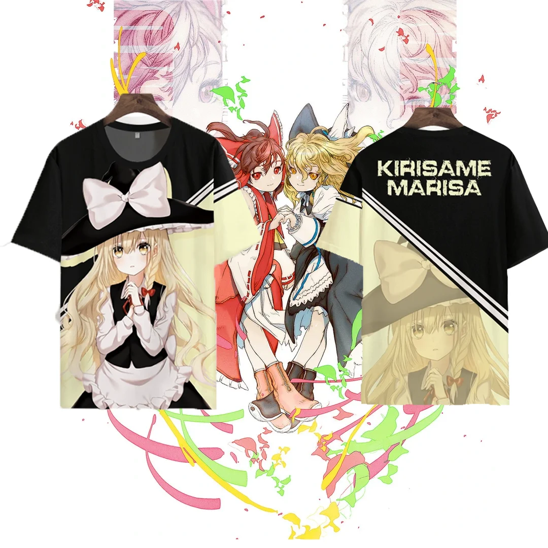 كيريسامي ماريسا توهو مشروع تأثيري تي شيرت شعبية ثلاثية الأبعاد طباعة الاطفال أنيمي تيز الصيف الرجال النساء Harajuku قصيرة الأكمام Y2k القمم