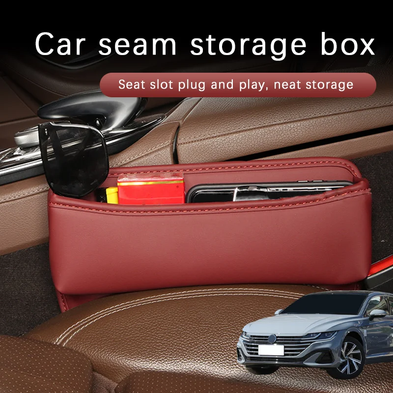 

Car Seat Gap Storage Box Driver Front Auto Seat Gap Filler Organizer Wallet Keys Card Storage Box For Volkswagen Cc