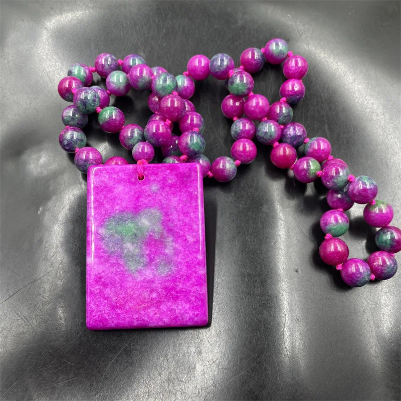 

Pink Purple Shujulai Safe and Sound Brand Pendant, Men's and Women's Sweater Chain Pendant.