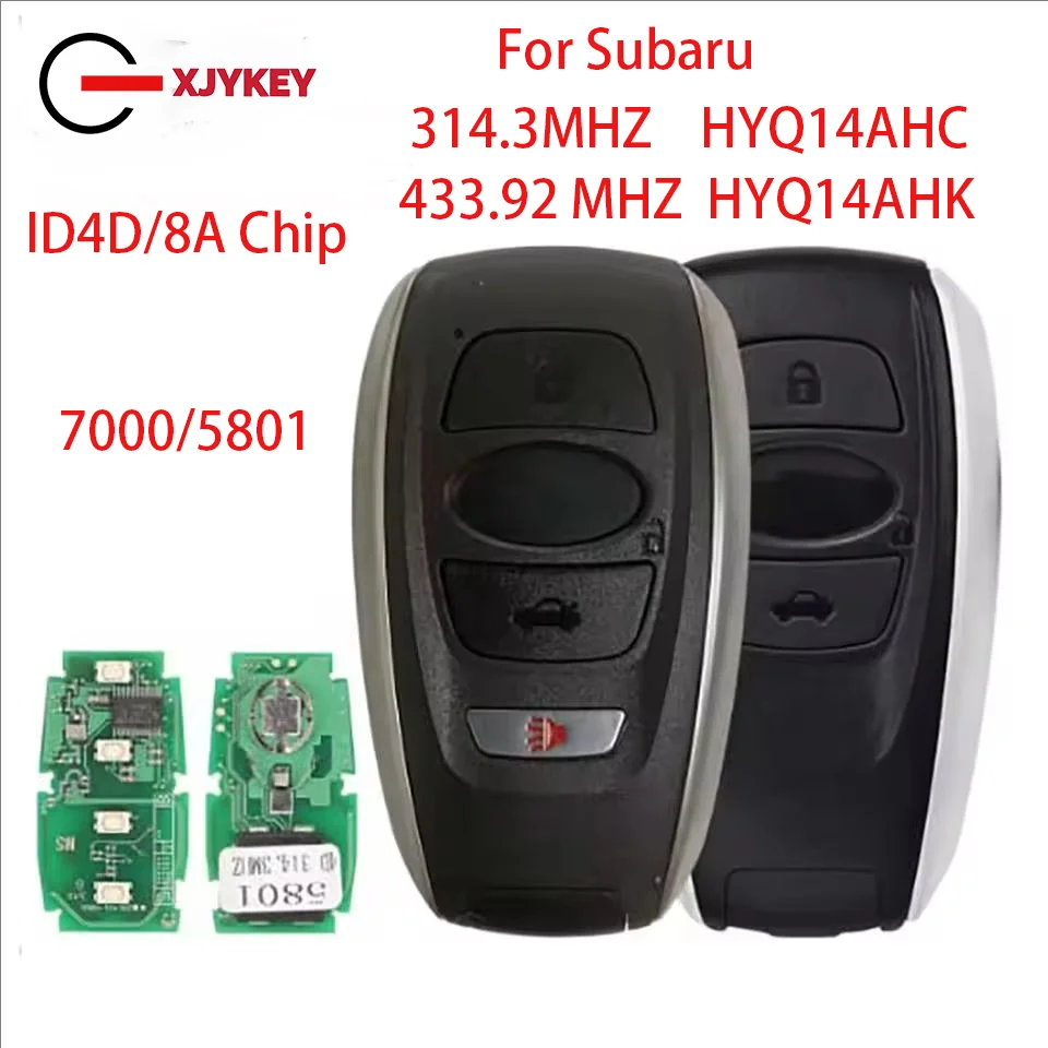 

XJY For Subaru BRZ Crosstrek Forester Impreza Legacy Outback Ascent ID4D/8A Chip HYQ14AHK HYQ14AHC 7000/5801 Smart Car Remote Ke