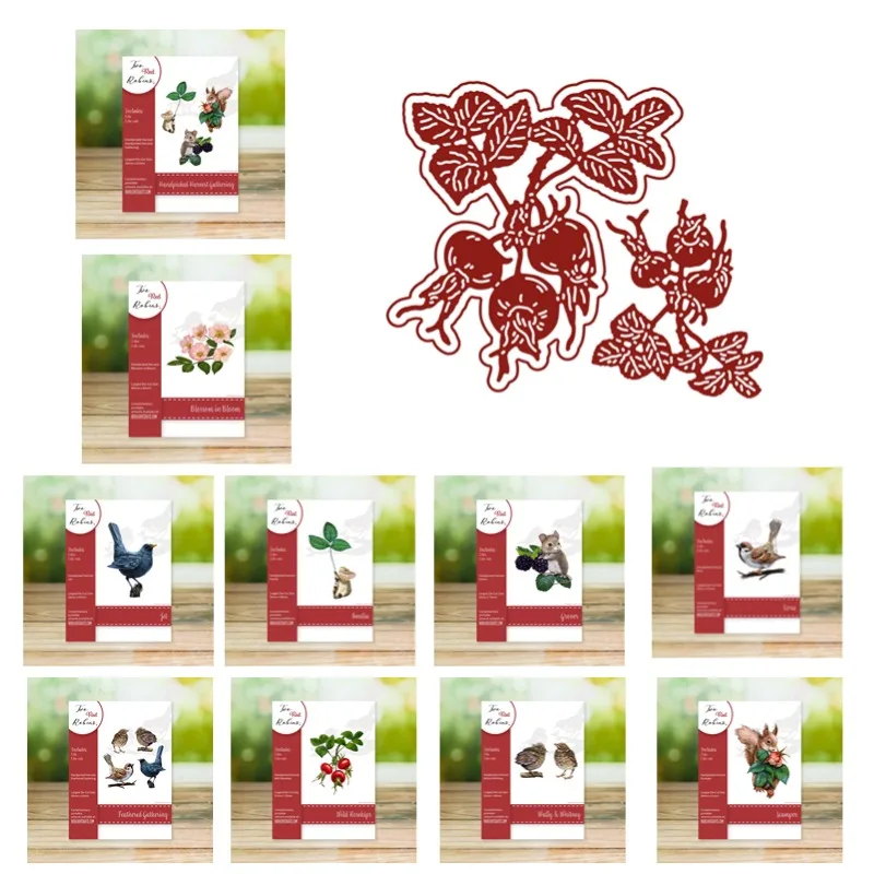 Troqueles de corte de Metal con plumas de flores, animales Amelia Bloom Bird, sellos de silicona, plantilla para álbum de recortes, tarjeta para álbum de fotos, papel DIY