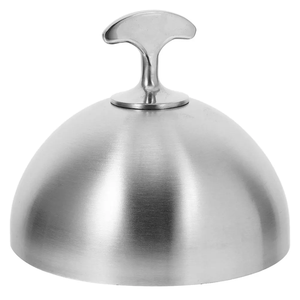 

1pc Stainless Steel Food Dome Cover Oil-Proof Anti-Splashing Steak Lid For Bbq Burgers Sandwiches Keeping Warm Kitchen Use