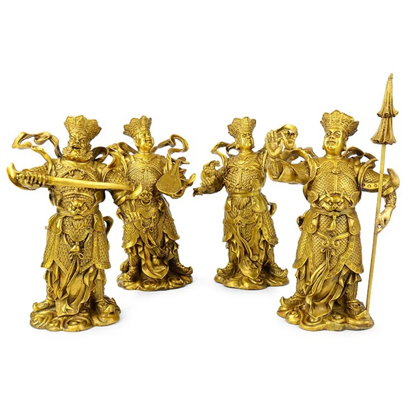 

Brass Four Kings Buddha Ornament Four Kings King Kong Statue King Kong Protection Copper Buddha Ornament