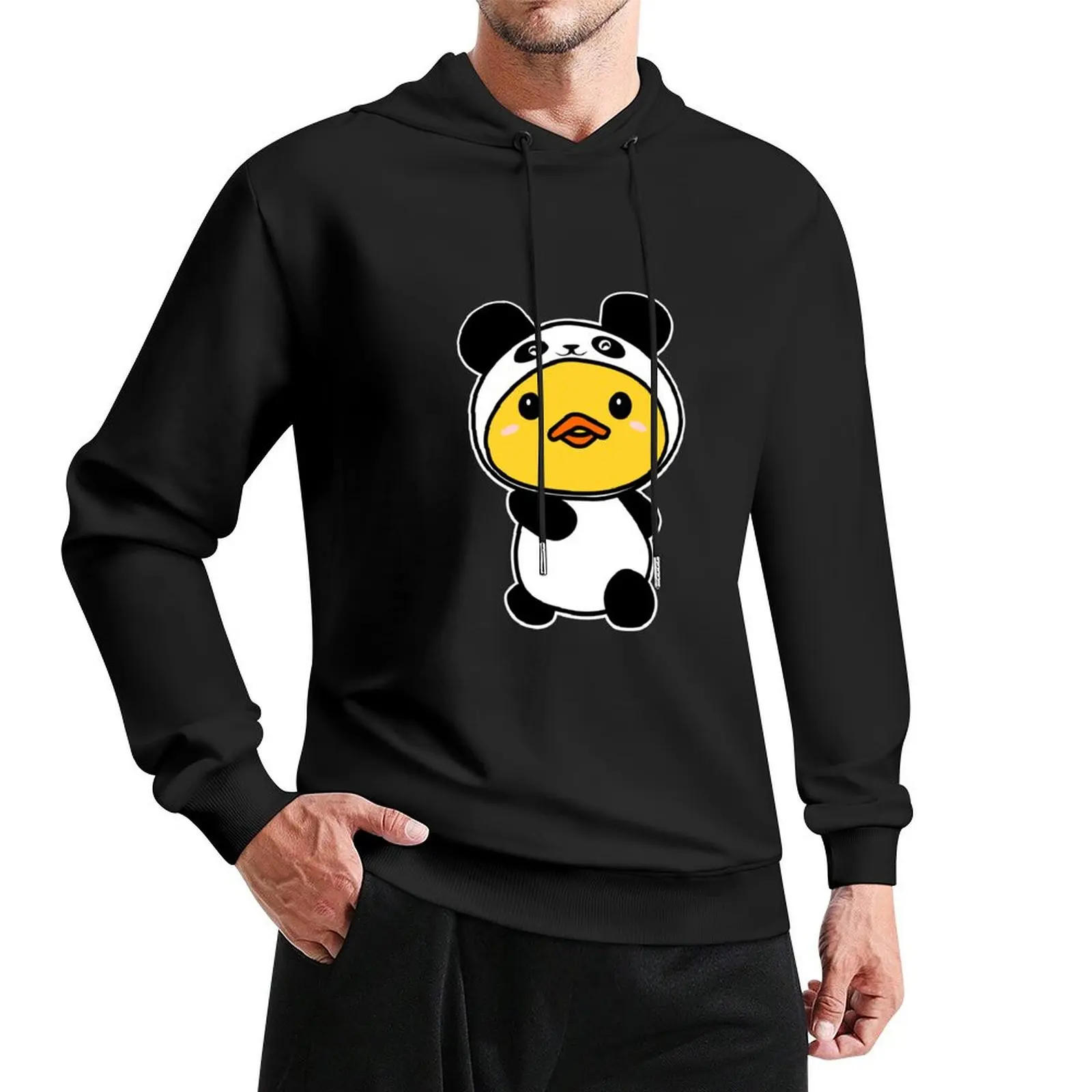 

Cute Duck in Panda Suit Pullover Hoodie autumn jacket men men hoodie