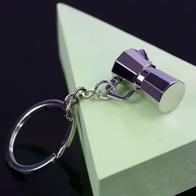 1 PCS Creative Barista Keychain Coffee Moka Pot Keyring Pendant Coffee-Lovers Key Holder