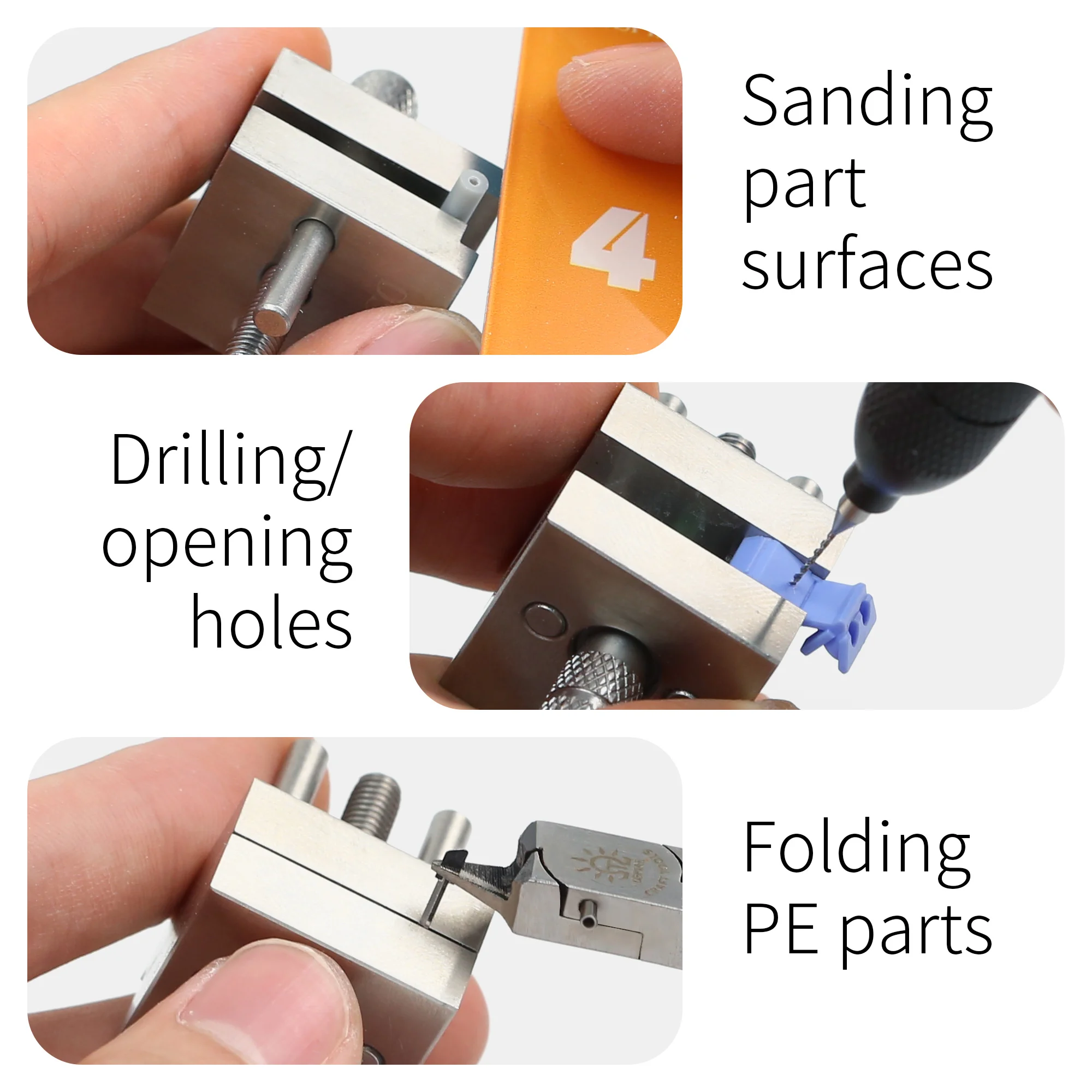 DSPIAE AT-MV Precision Stainl Multi Function Handheld Mini Vise For Miniature Soldier Gundam Fixed Parts Model Making DIY Tools