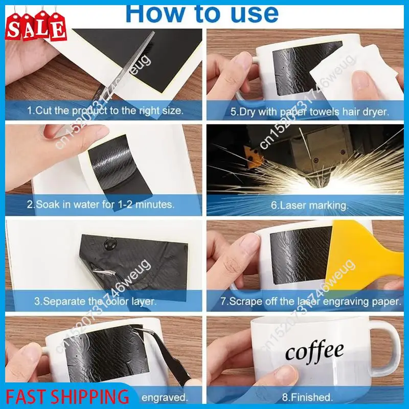 Flash Deal-6 Pcs Grey Engraving Marking Paper Marking Paper DIY Engraver Machine Tools For Fiber Marking And Engraving On Metal