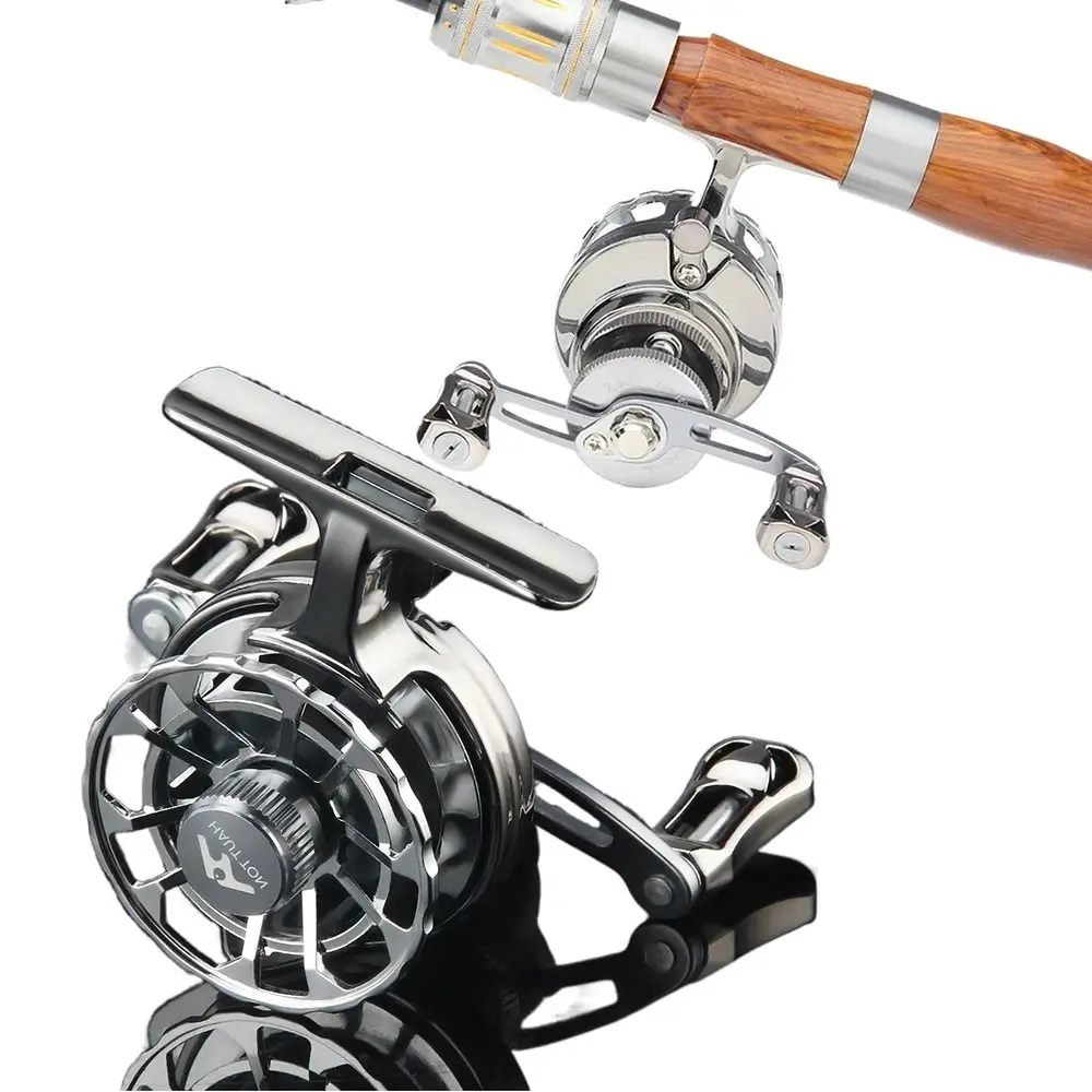 

Lightweight Ice Fishing Spinning Reel 2+1 Metal Bearings Strength 2.6:1 Gear Ratio Fishing Knob Shaft Hollow Out Non-slip