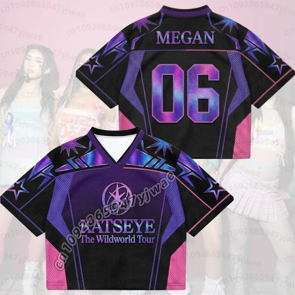 26 Sommer Purple Flame KATSEYE The Wild World Tour, gemischtes Mesh-Trikot, Merchandise, Geschenk für Manon-Fans, Trikot, T-Shirt für Kinder und Eltern. – Detail 15