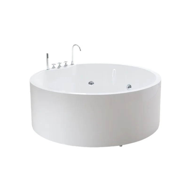 Round double with seat acrylic independent bathtub Hotel engineering bath Thin edge large space bathtub