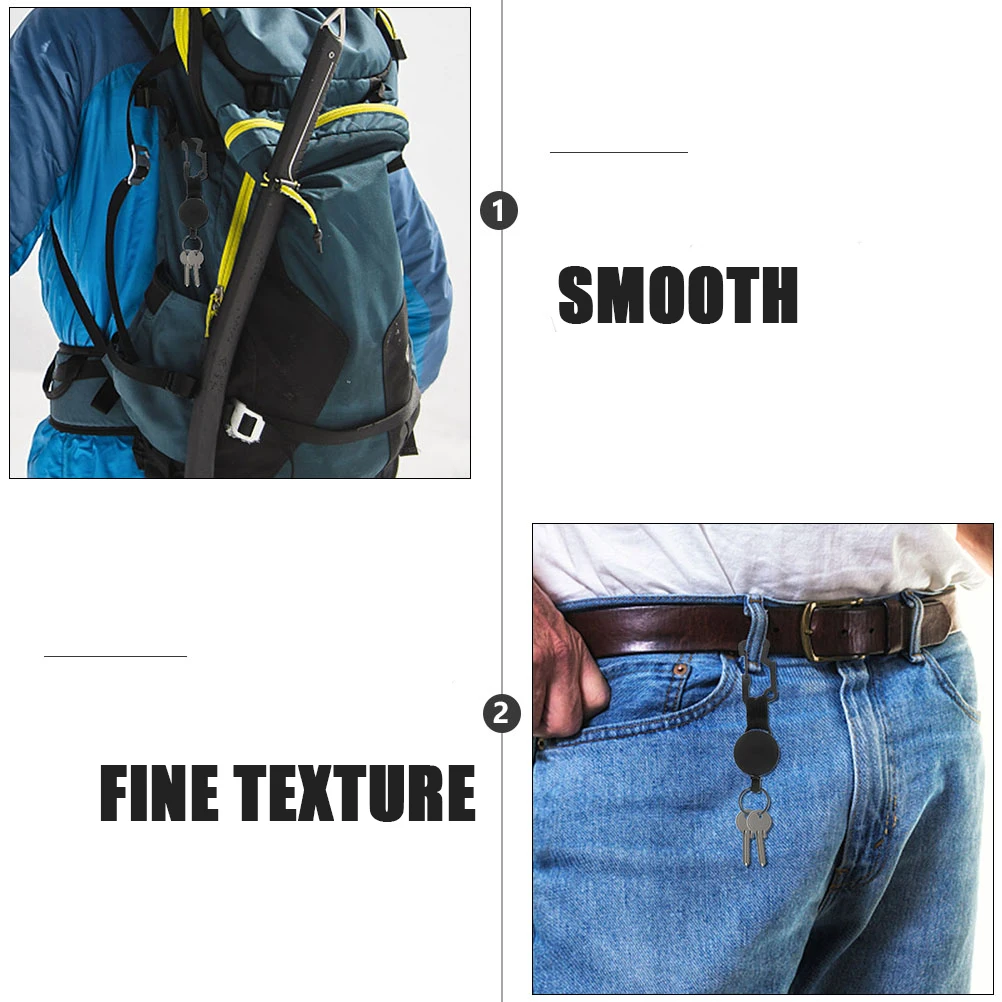 

Multifunctional Carabiner Keychain Retractable Holder Wire Heavy Duty Outdoor Mountaineering Sports Daily Use Wide