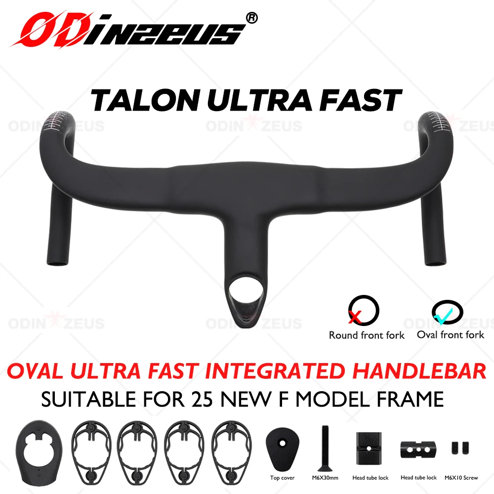 Manillar integrado de fibra de carbono ODINZEUS para bicicleta de carretera, manillar Talon Ultra Fast, para Pinarello Dogma F modelo 2025, 380-440mm