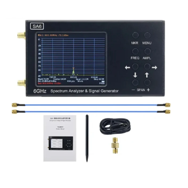 SA6-V2 35-6200Mhz Spectrum Analyzer And Signal Generator Designed With 3.2-Inch Colour Screen