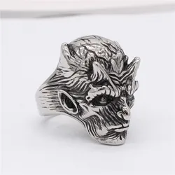 Retro Dark Style Ghost King Skeleton Ring, Men's Trendy Alloy Adjustable Ring