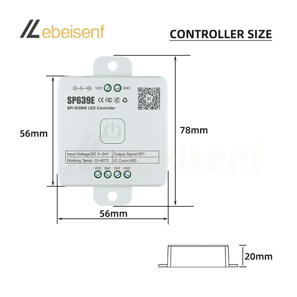 Kontroler dioda LED RGBW SPI SPI 450 Pixel DC 5V 12V 24V inteligentny muzyka Bluetooth magiczny ściemniacz i bezprzewodowy pilot dotykowy 2.4G RF