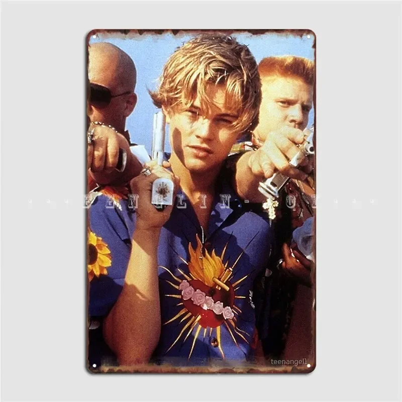 Romeo y Julieta 90s Leonardo Dicaprio placa de Metal cartel cine garaje pared impresión placas cartel de estaño cartel