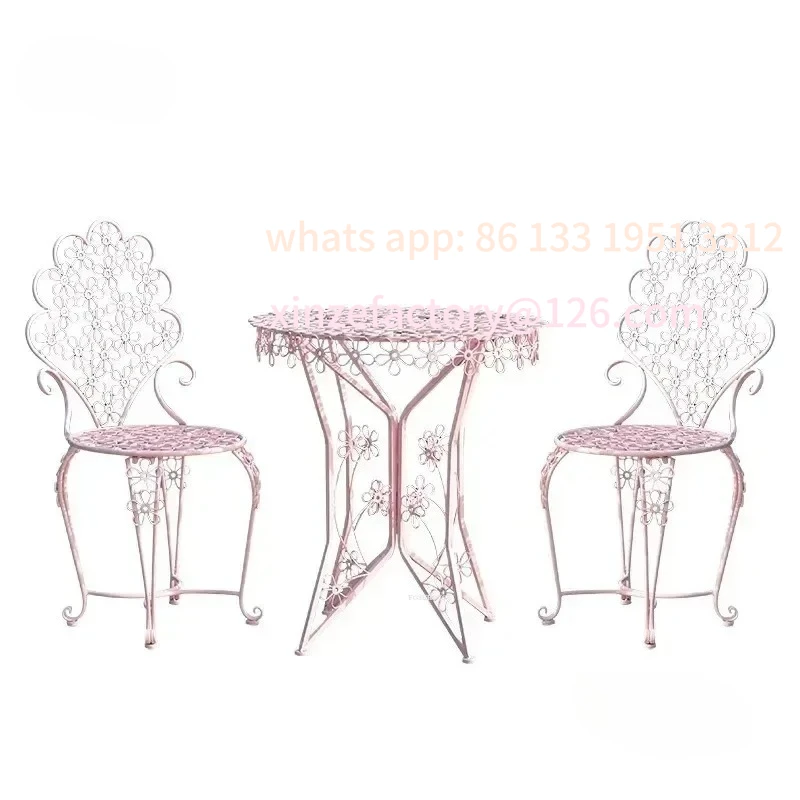 

Customizable Outdoor Open Air Courtyard, Sun Protection Table Chair, Iron Garden Furniture Sets, Simple Coffee Balcony Table Cha